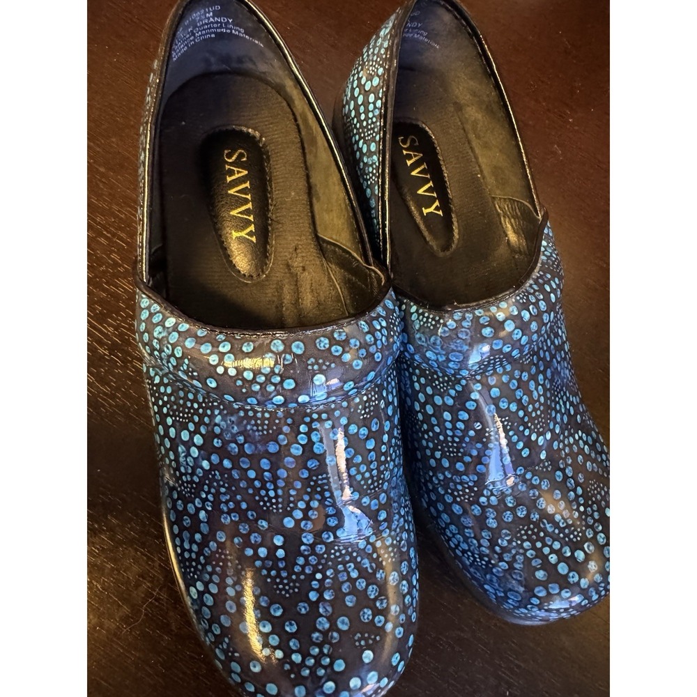 Savvy Nurse Clogs Comfort Brandy In Deep Ocean Size 7.5 EUC SB12